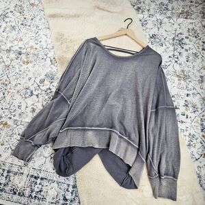 Free People Gray Oversized Top